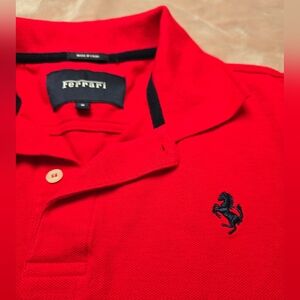 Scuderia Ferrari Men's "Classic With P.R. Horse" Red Long Sleeve Polo Shirt